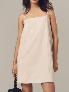 Anthropologie Mare Mare Linen Blend Square-Neck A-Line Mini Dress